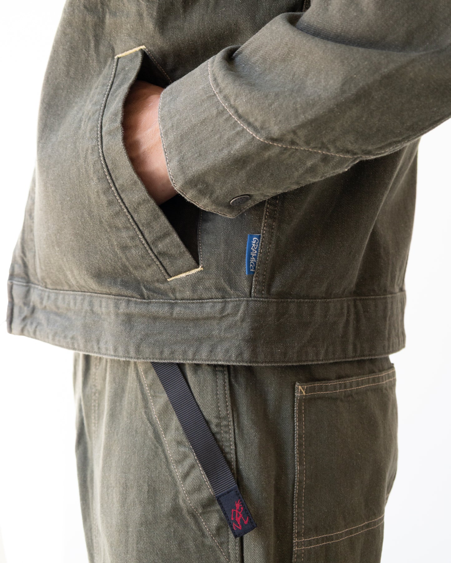 Gramicci "Japanese Slub Denim Jacket Dark Sage"