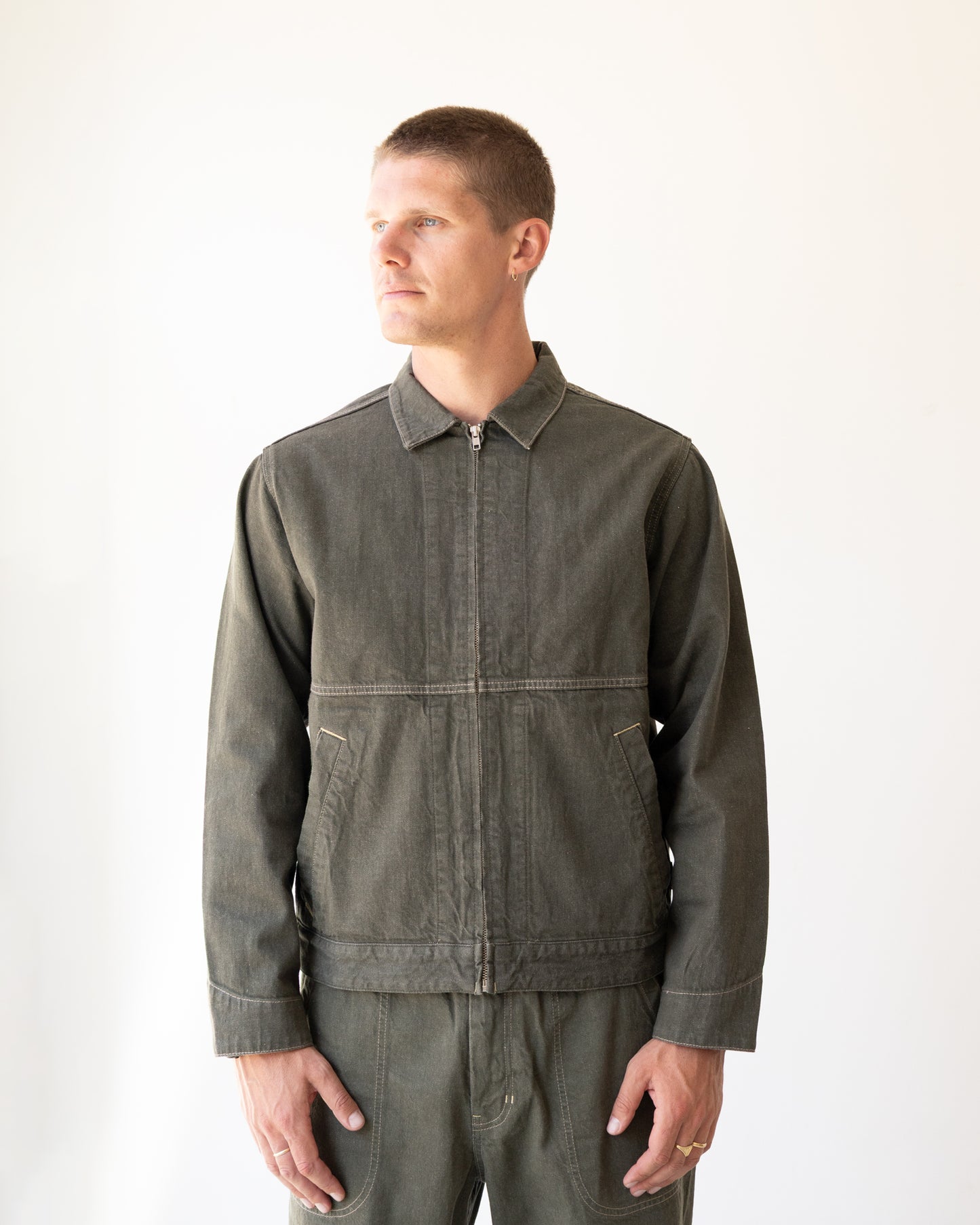 Gramicci "Japanese Slub Denim Jacket Dark Sage"