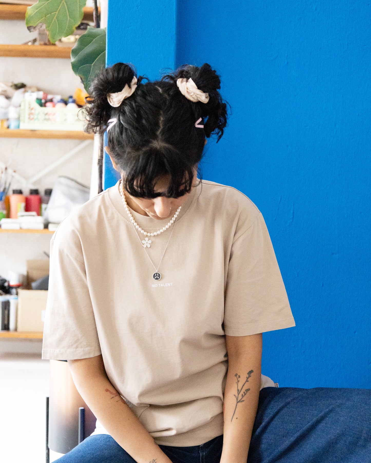 No Talent Studio "Basic Beige T-Shirt"