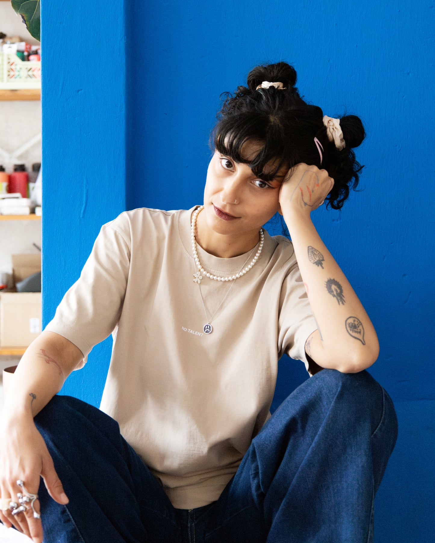 No Talent Studio "Basic Beige T-Shirt"