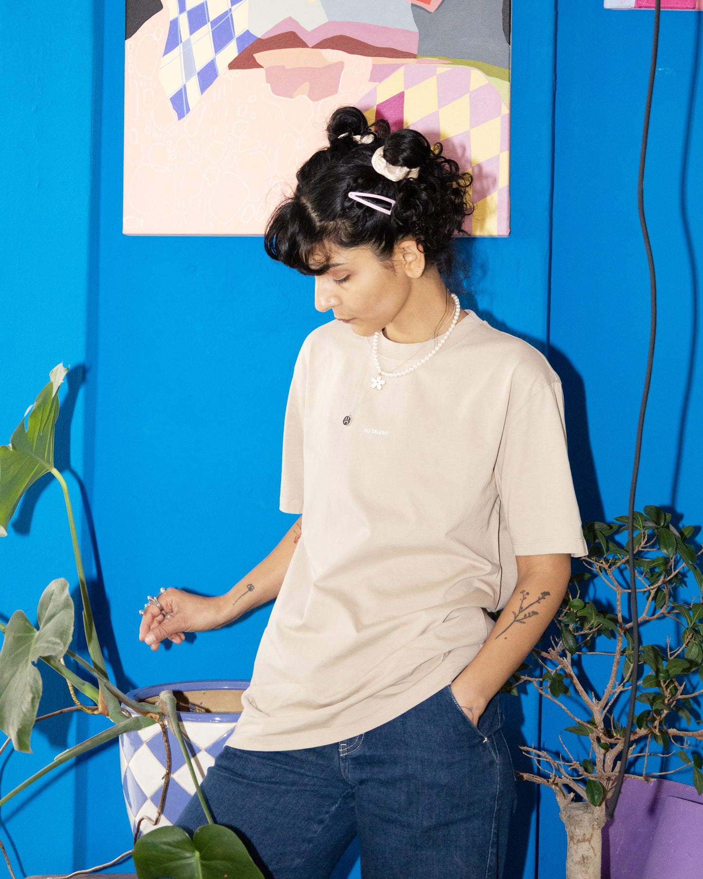 No Talent Studio "Basic Beige T-Shirt"