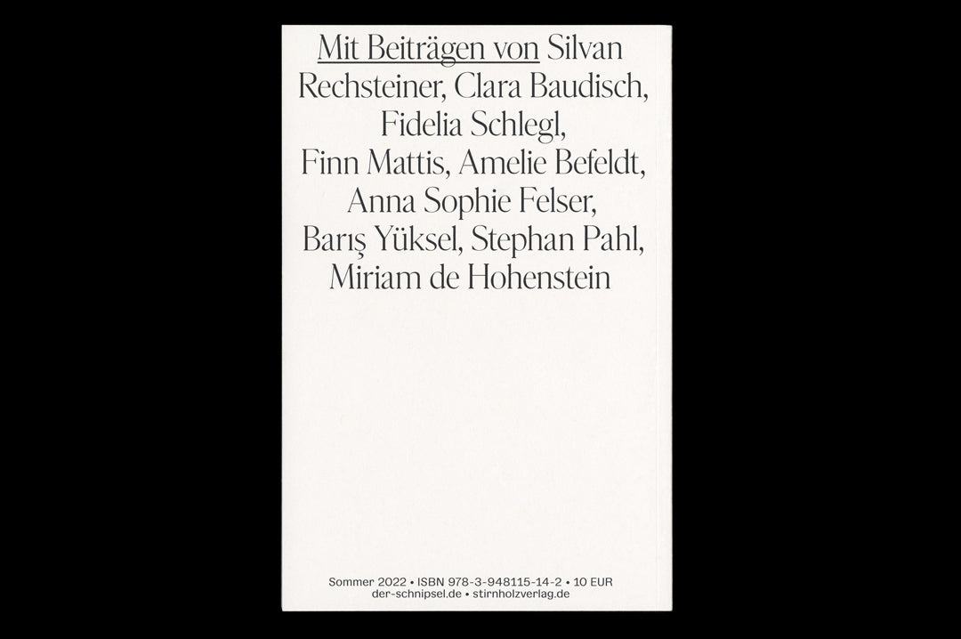 stirnholz Verlag "Der Schnipsel #22" Magazine